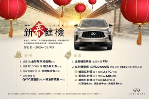 INFINITI 2024 新春健檢活動開跑 歲末回廠享好禮 再抽特獎QX60週遊券