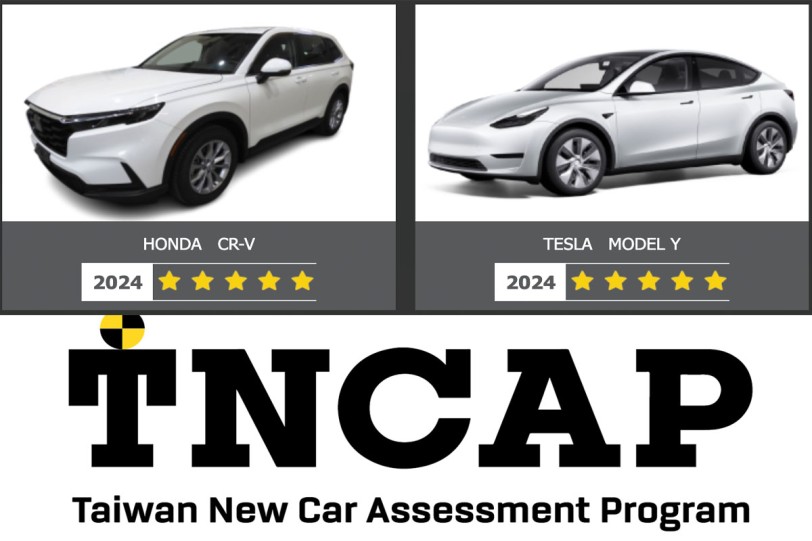 TNCAP 2024 第四季新車安全測試結果公佈,Tesla Model Y、Honda CR-V 第六代獲得五顆星