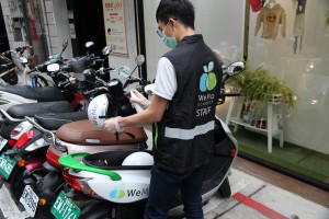 共享機車 WeMo Scooter 防疫不缺席,加強營運車輛消毒!