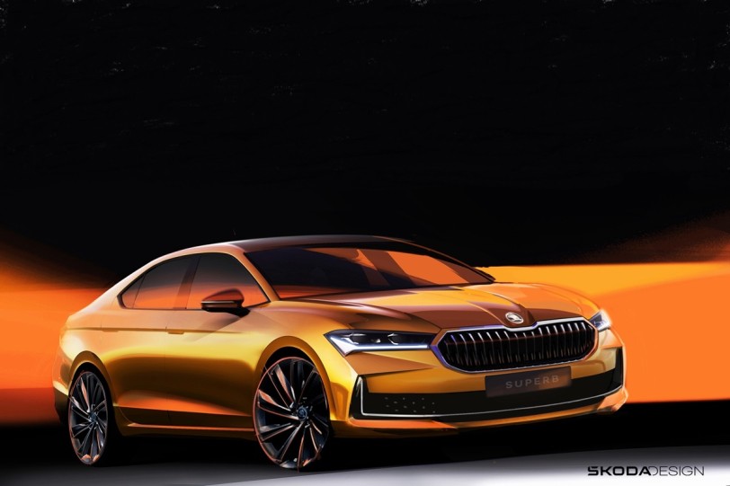 Skoda發佈第四代Superb外觀與內裝設計草圖